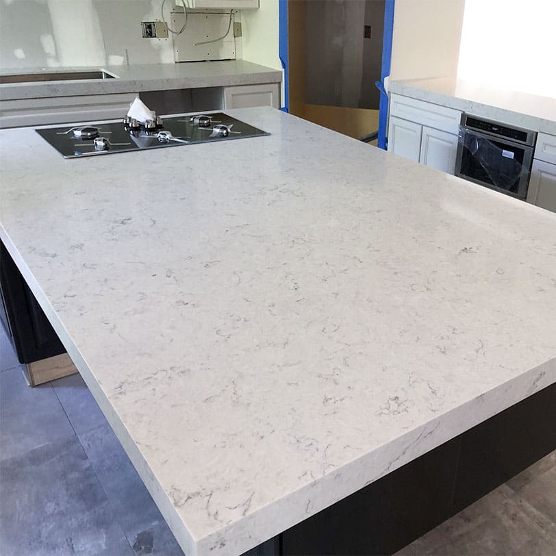 white quartz countertops with sparkle