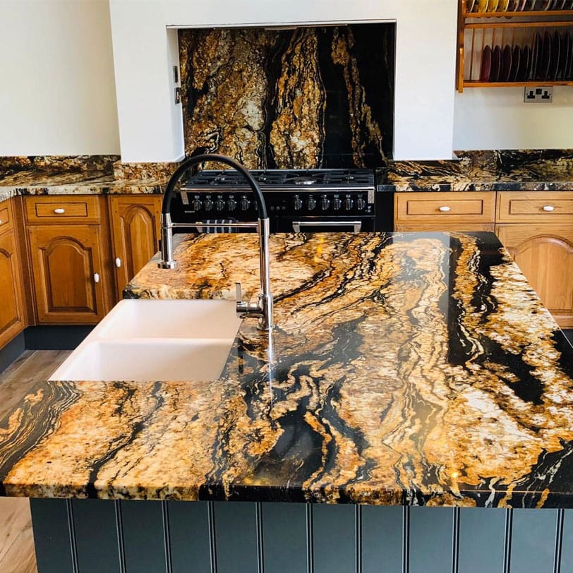 gold granite countertops